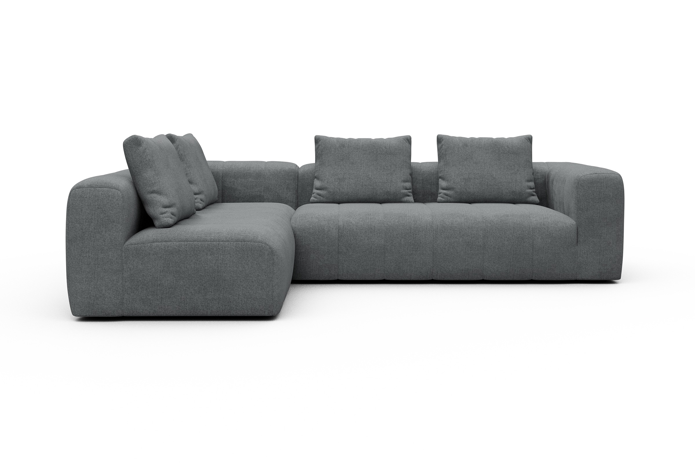 Ecksofa Hugo 2x 2,5-Sitzer Armlehne rechts Casone-Gravel-Grey