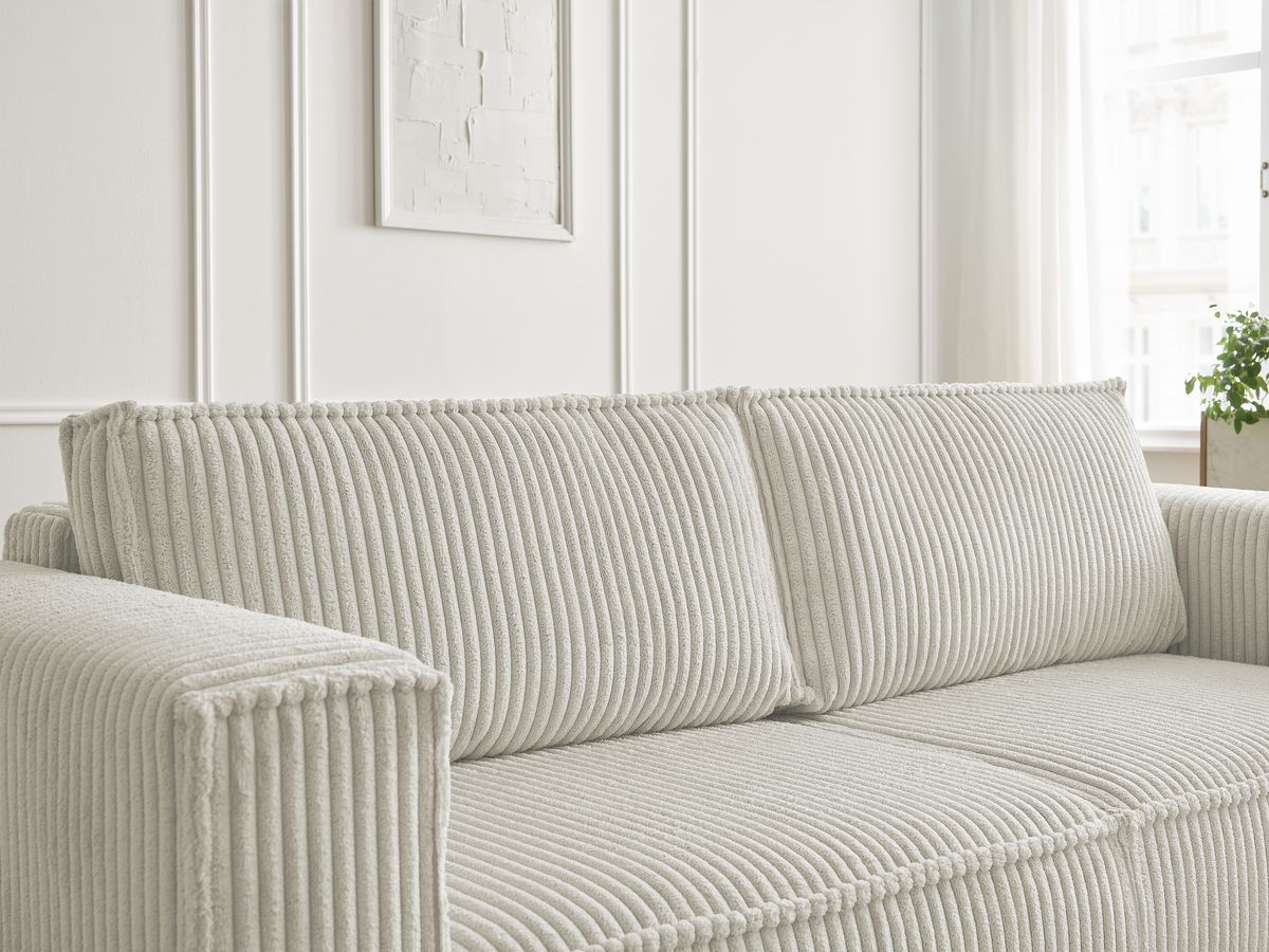 Bobochic Chelsea Sofa 3-Sitzer Breitcord weich Beige