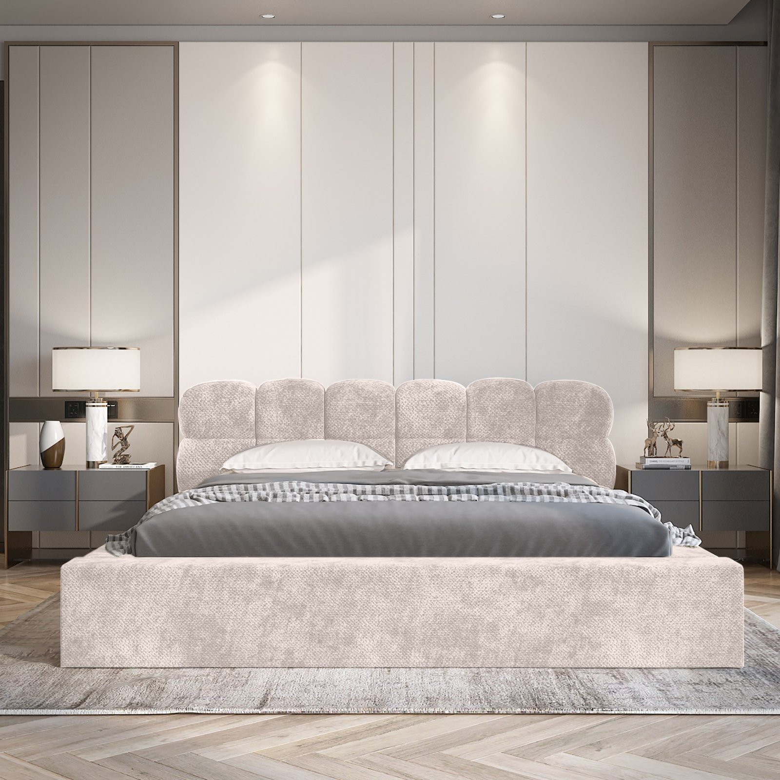 Polsterbett Vento-New Chenille 140x200 mit Holzrahmen Tender Way 04
