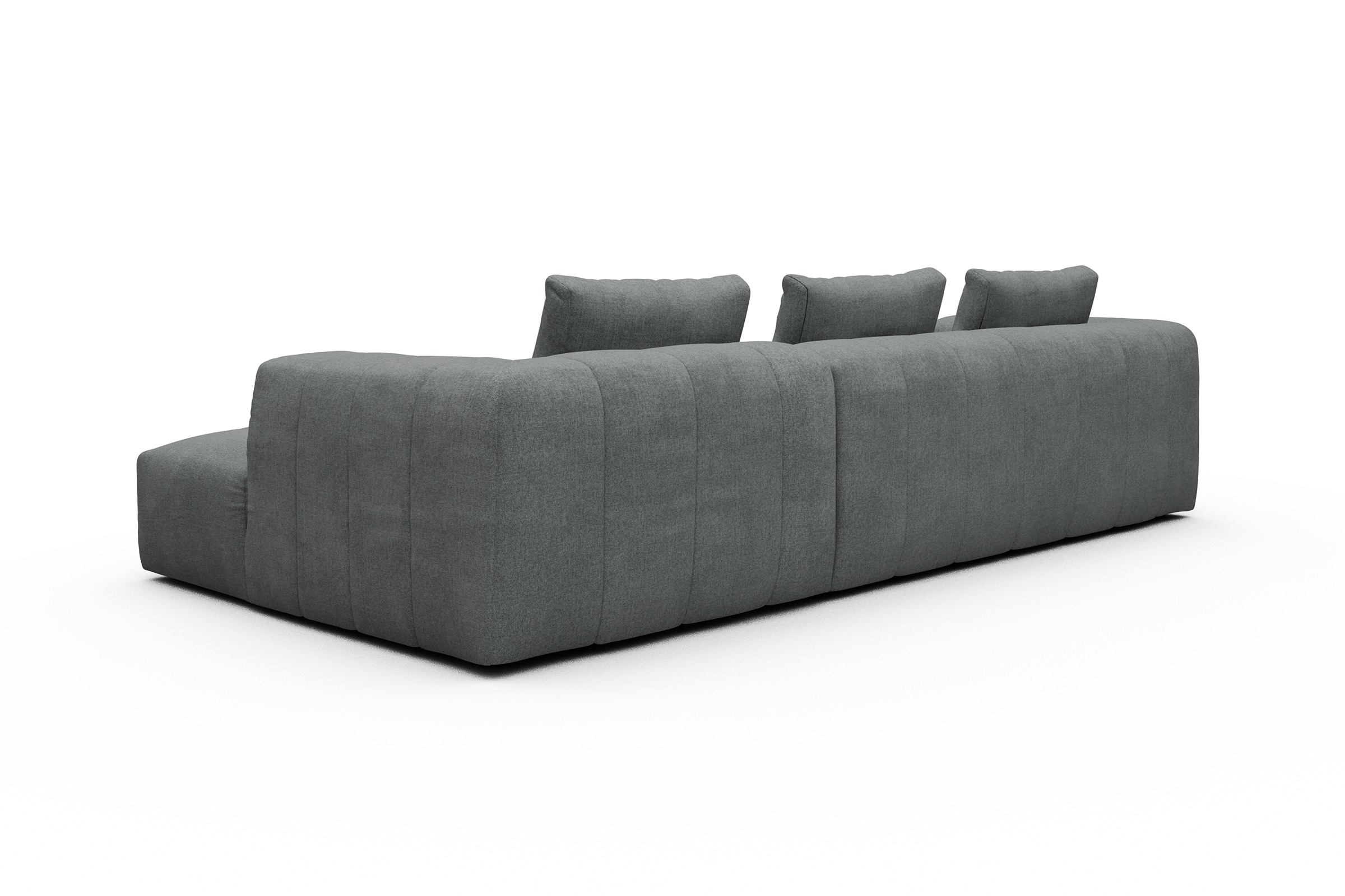 Ecksofa Hugo 2,5-Sitzer Armlehne links mit Chaiselongue Casone-Gravel-Grey