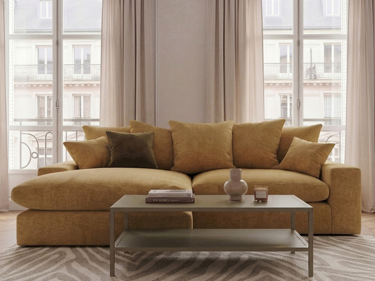 Bobochic Nevada Ecksofa Stoff Gelb