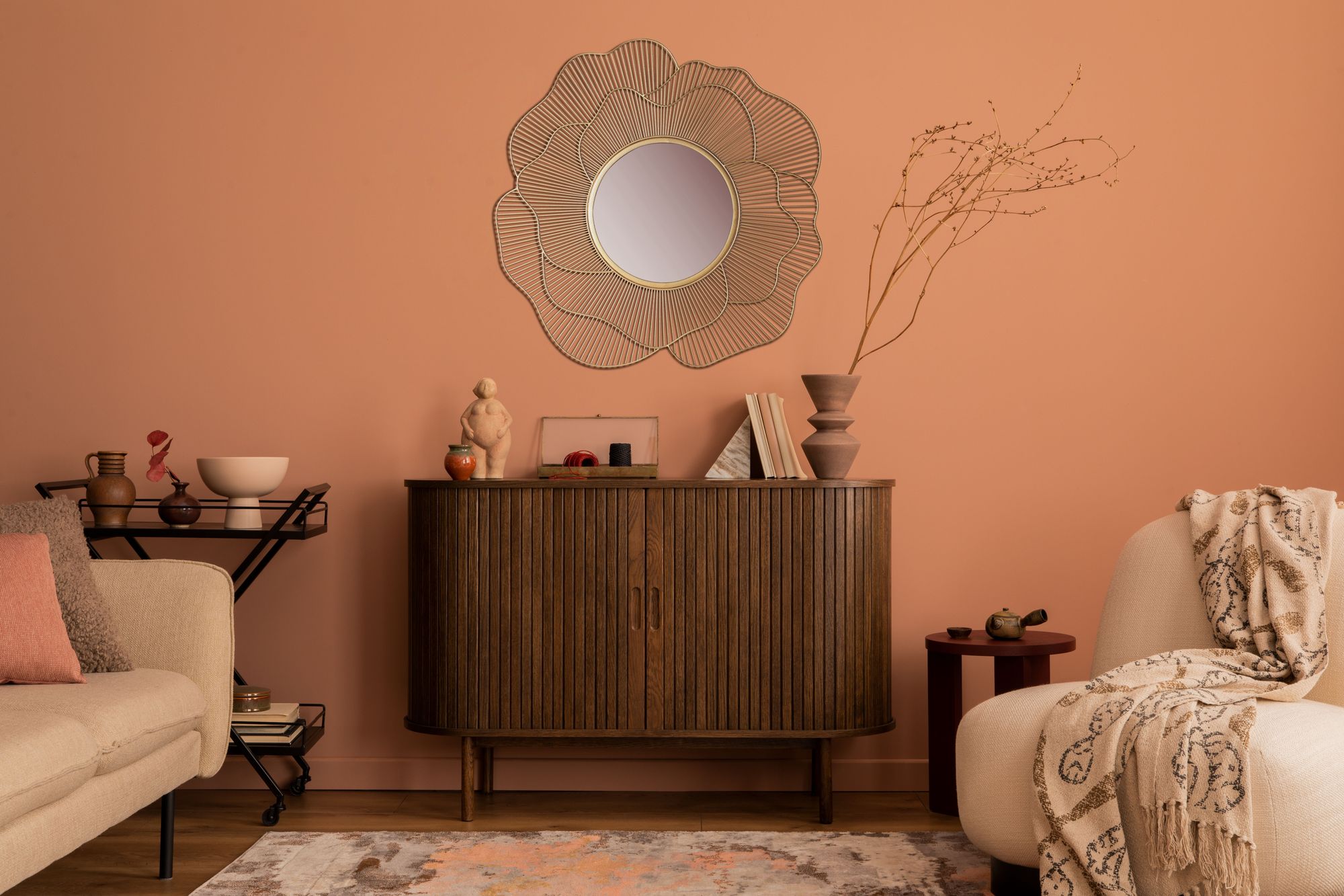 Wandspiegel Hjerkinn Gold Ø 77 cm