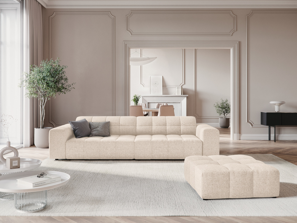 Cosmopolitan Design Sofa Chicago 4-Sitzer Chenille Haga Helles Beige