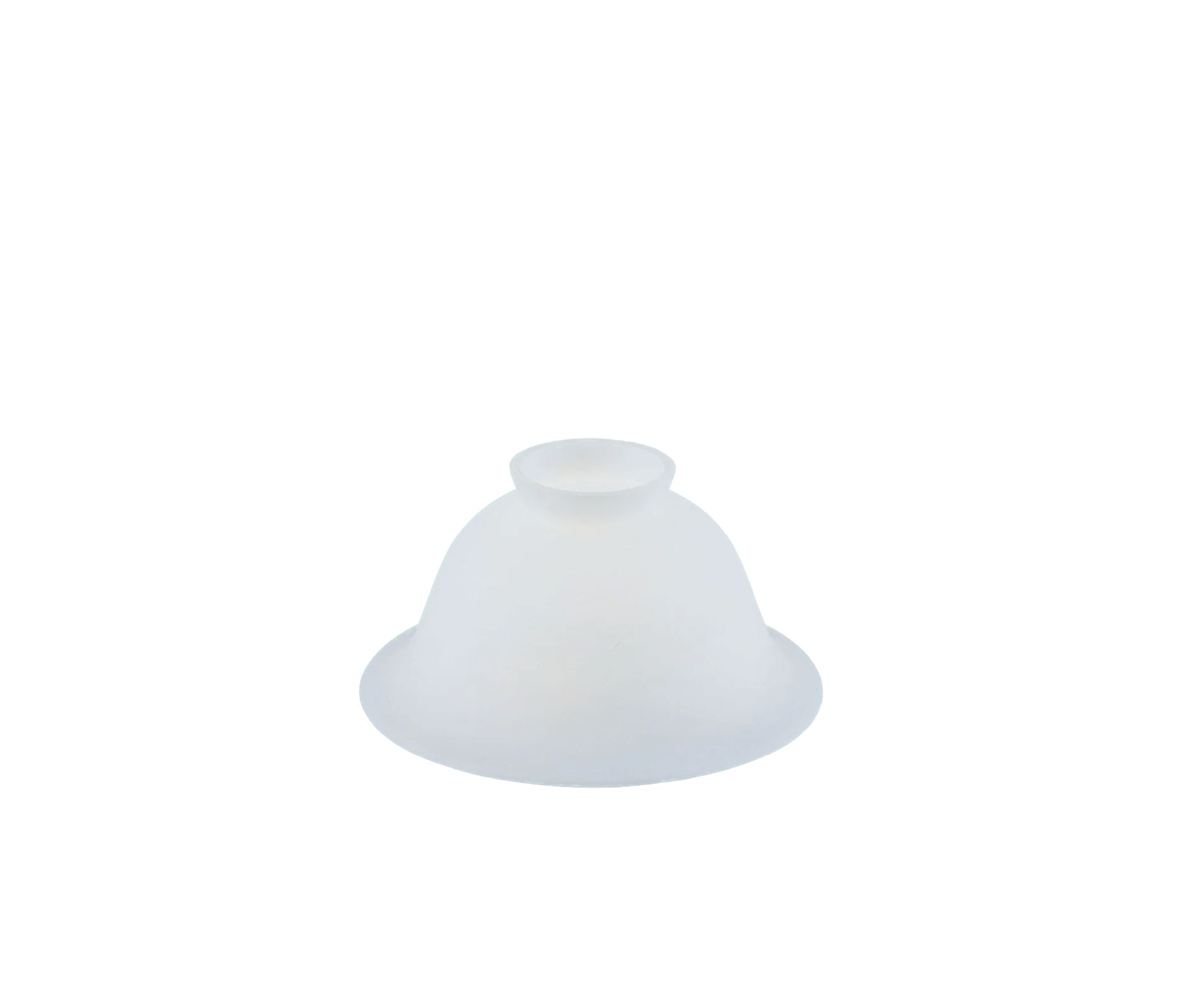 Berliner Messinglampen Glasschirm Nr. 11 Glockenform, Opalglas weiß satiniert