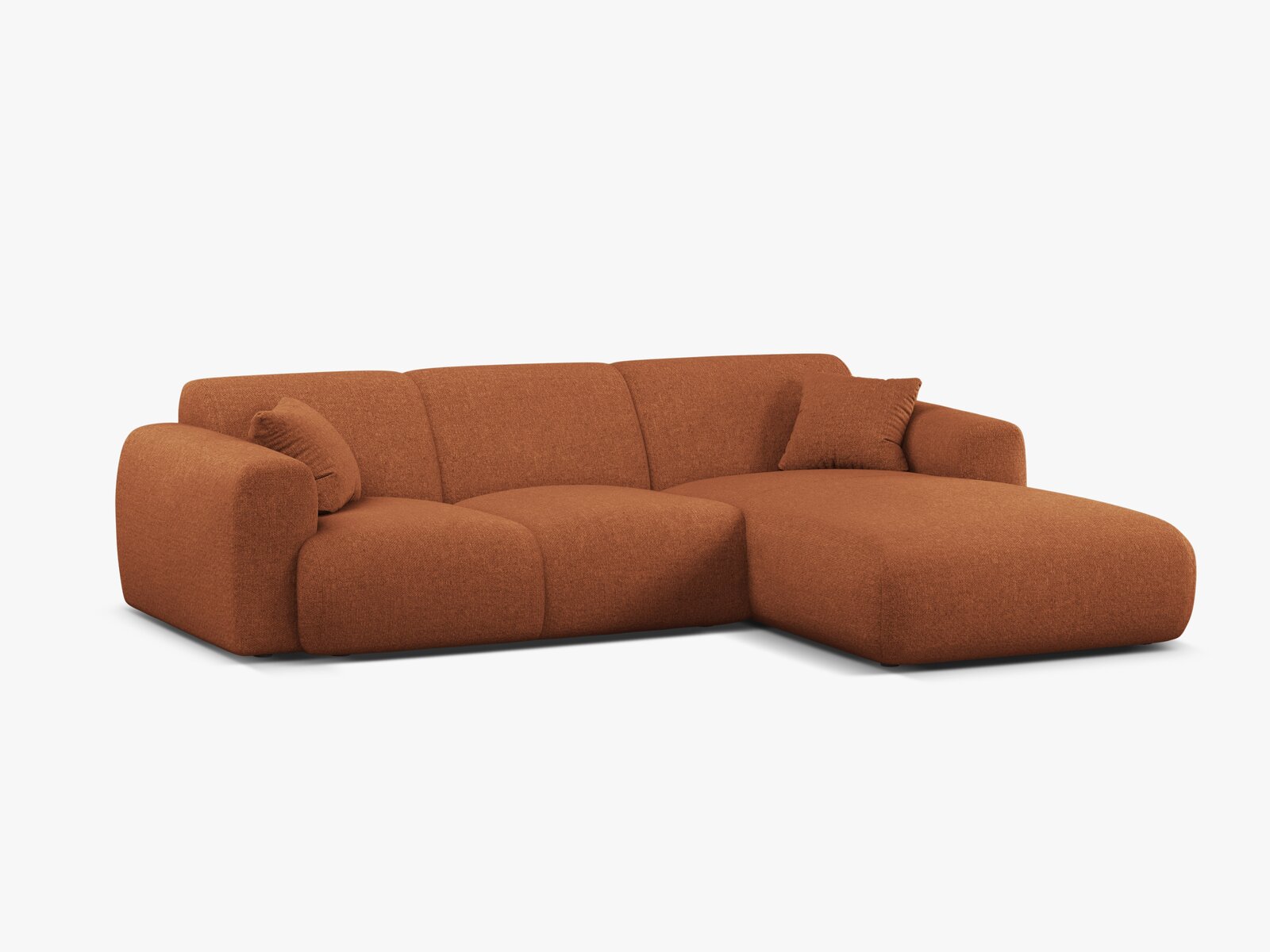 Micadoni Ecksofa Molino 4-Sitzer Rechts Chenille Eden Ziegel