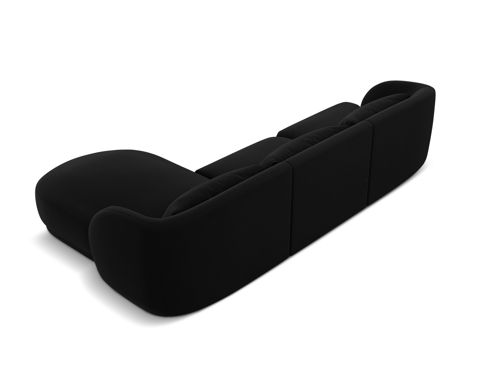 Cosmopolitan Design Ecksofa Tulum 4-Sitzer Samt Bluvel Schwarz Rechts