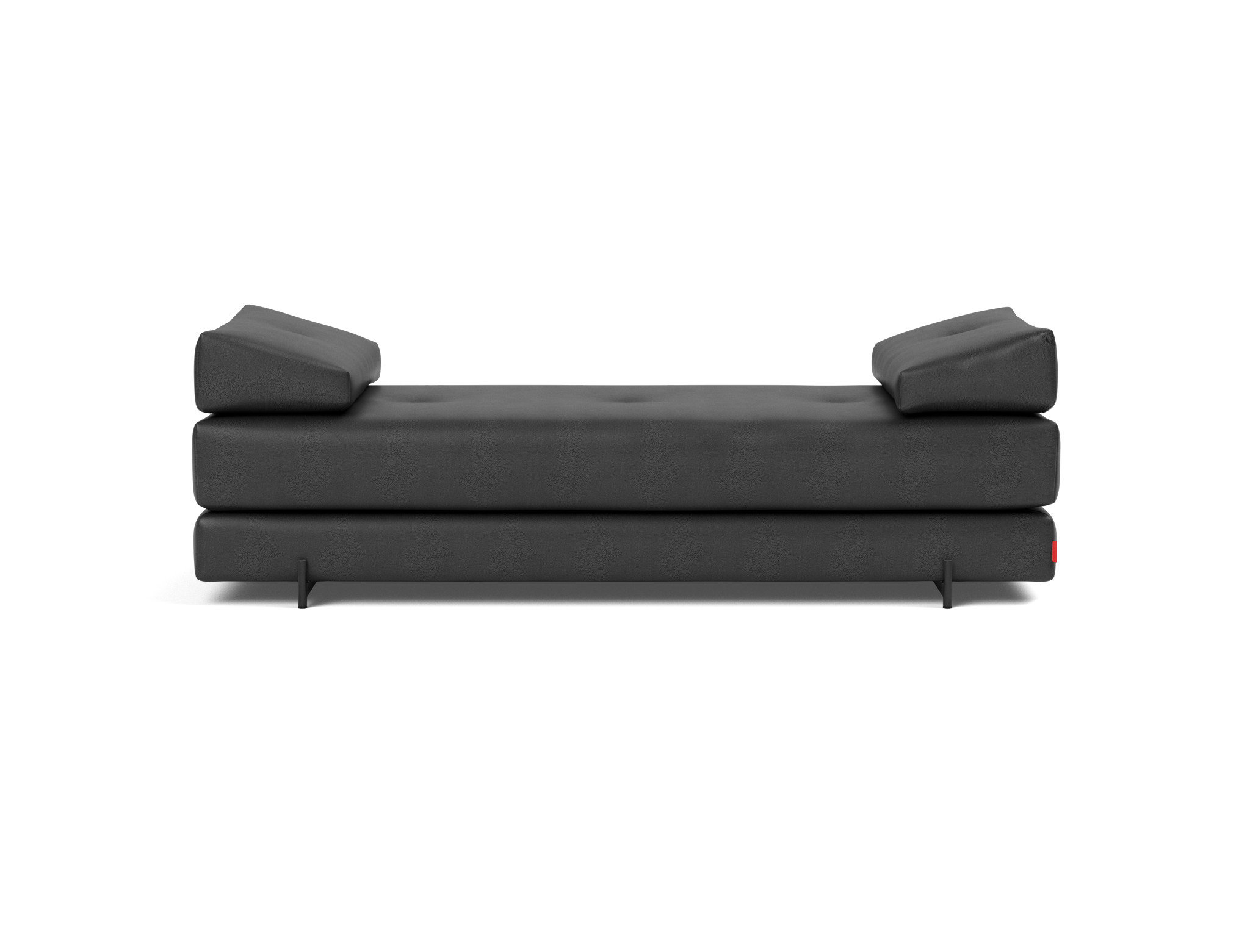 Tagesbett Sigmund Lederoptik Faunal 550-Black Beine Indu schwarz