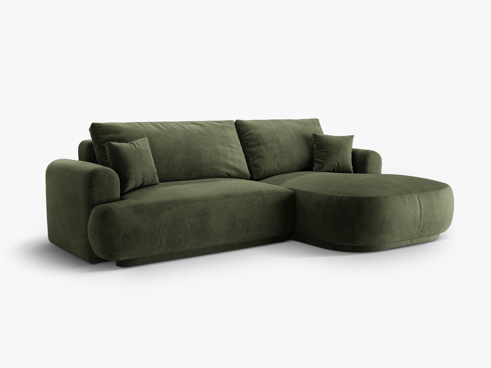 Micadoni Ella Ecksofa 5-Sitzer mit Schlaffunktion Rechts Samt Vogue Grün