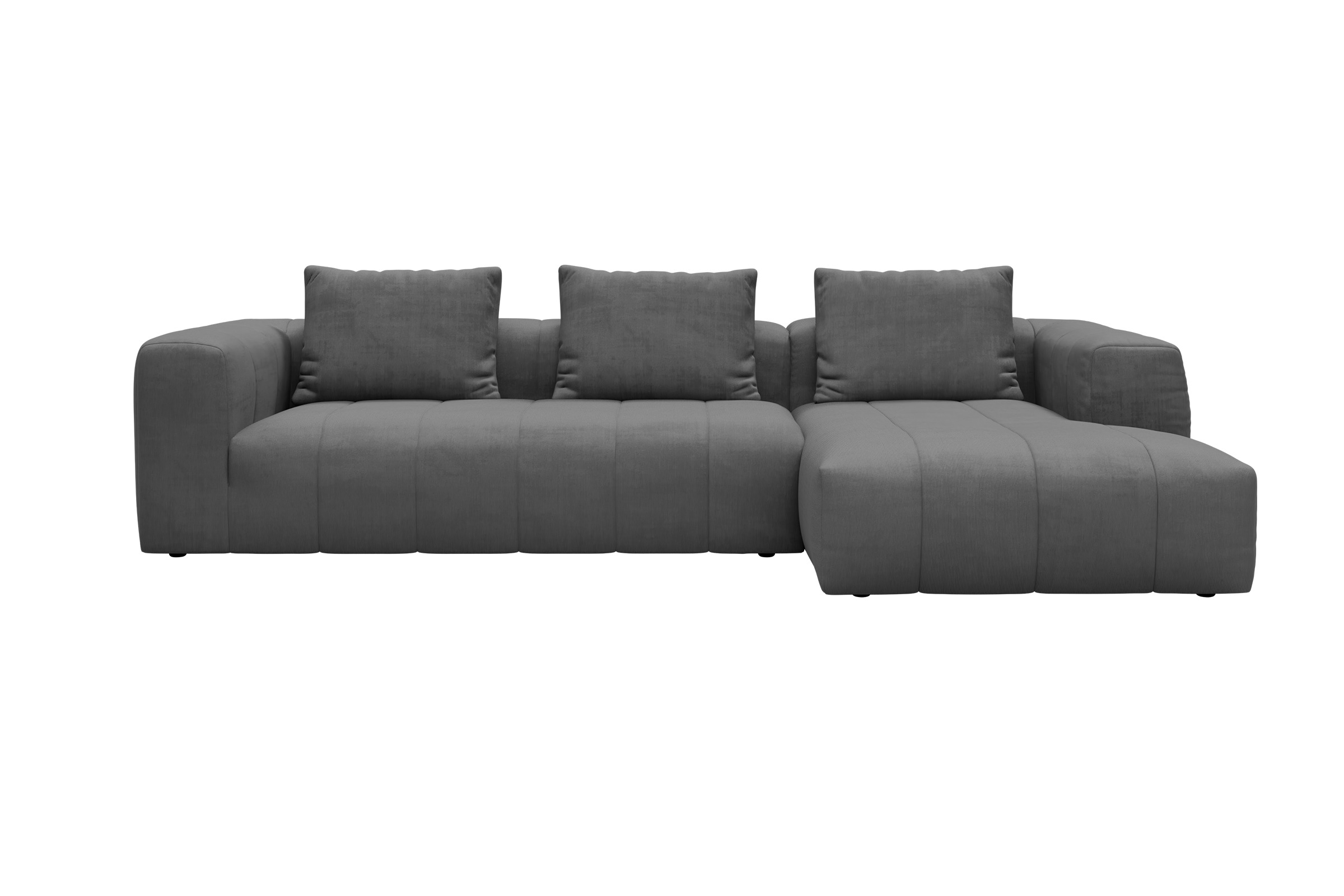 Hugo 2,5-Sitzer Armlehne links mit Chaiselongue Cordufine-Grey moebelfaktor