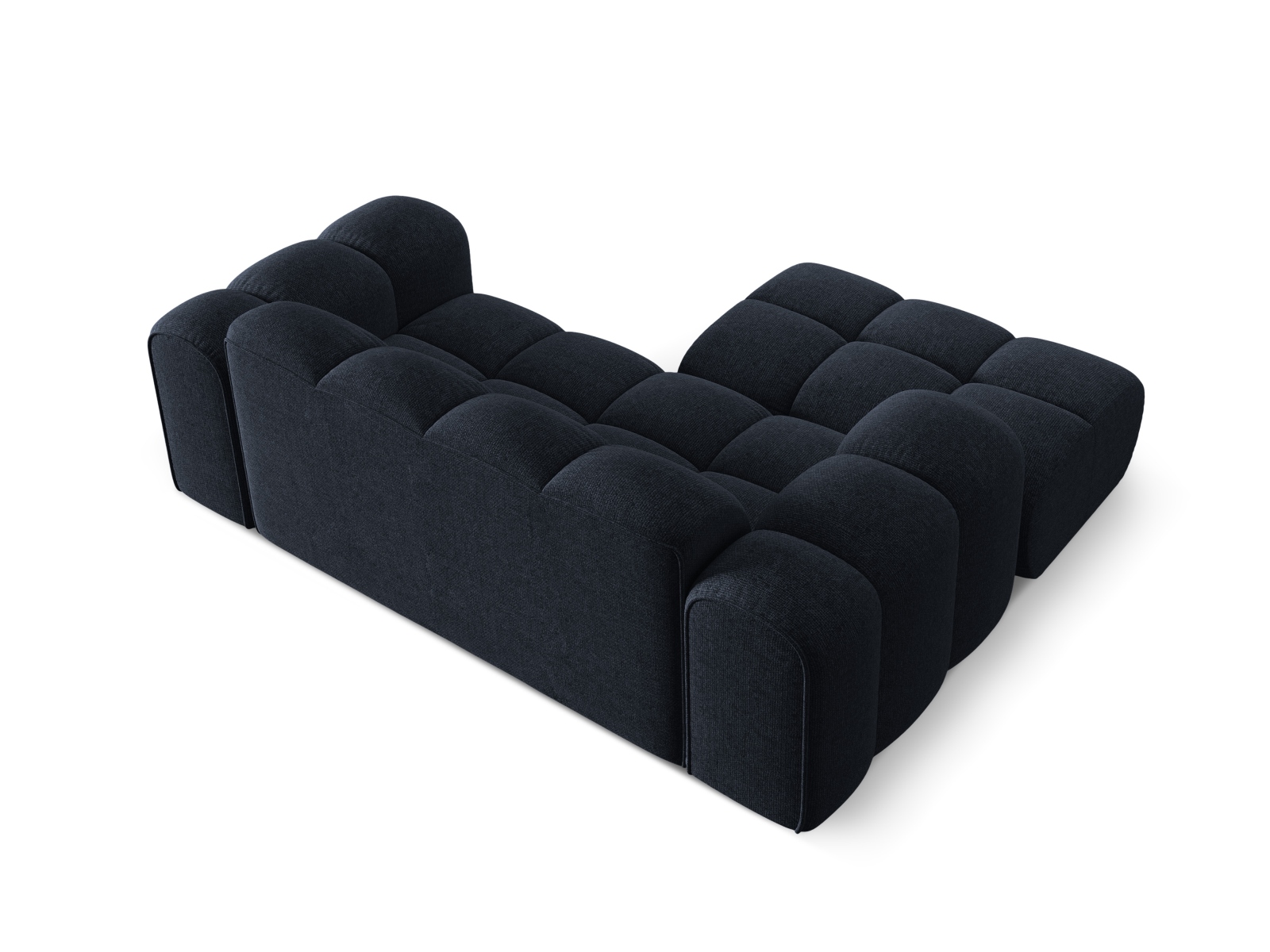 Cosmopolitan Design Ecksofa Treno 2-Sitzer Chenille Eden Marineblau Links