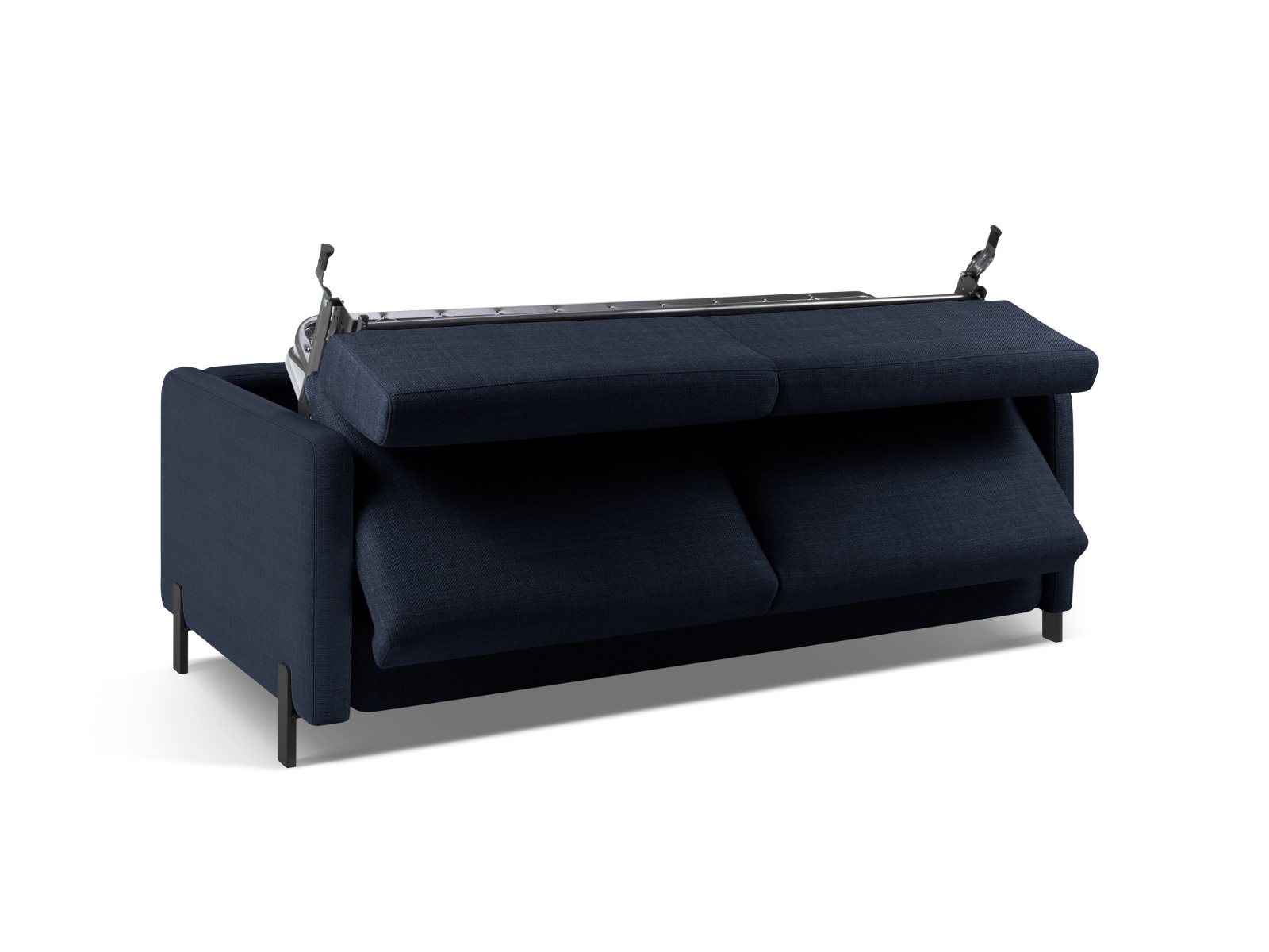 Micadoni Schlafsofa Gloria 3-Sitzer Strukturierter Stoff Blau 205x160