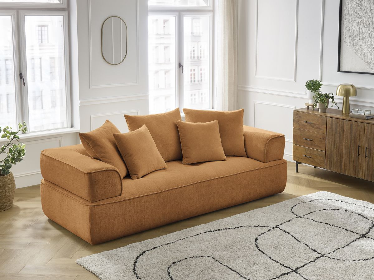 Bobochic Whesley Sofa 3-Sitzer Stoff Gelb