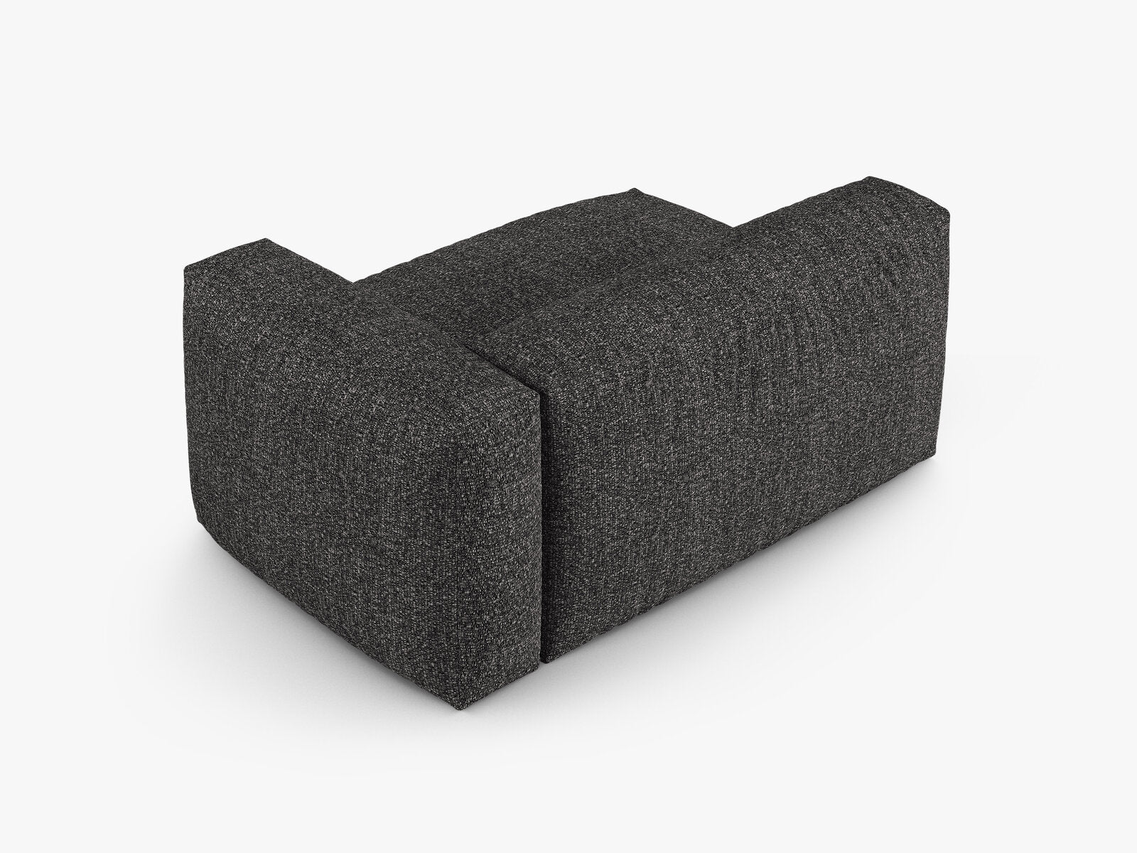 Micadoni Eckmodul mit Armlehne Martina 1-Sitzer Groß 90cm Sitztiefe Rechts Boucle Monet Anthrazit
