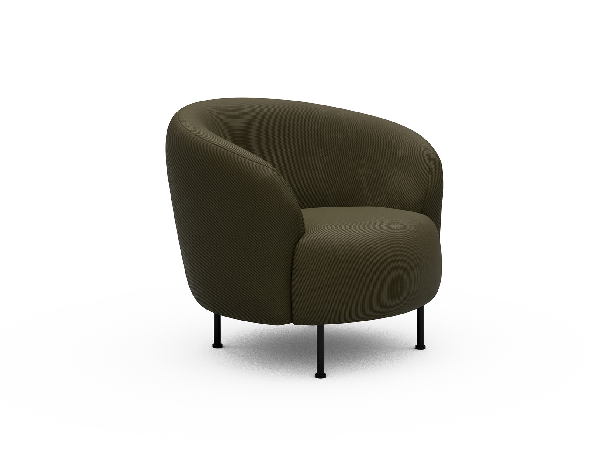 Sessel Ronda Metallbeine Schwarz Kord Cordufine 316-Pine-Green