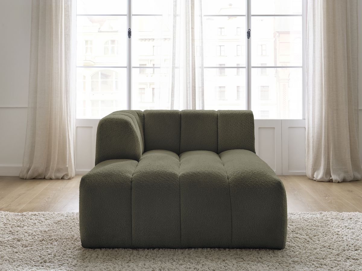 Bobochic Annecy Méridienne-Modul Bouclé-Stoff Grün Ecke links