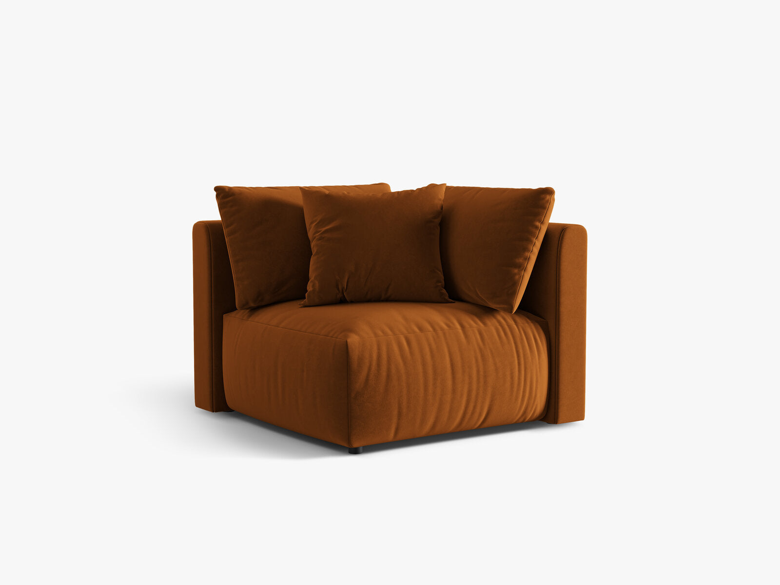 Micadoni Eckmodul Chris 1-Sitzer Samt Terrakotta