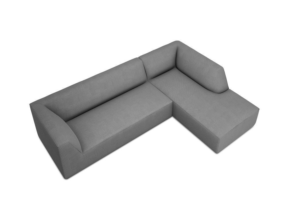 Cosmopolitan Design Ecksofa Siena 4-Sitzer Strukturierter Stoff Ottawa Grau Rechts