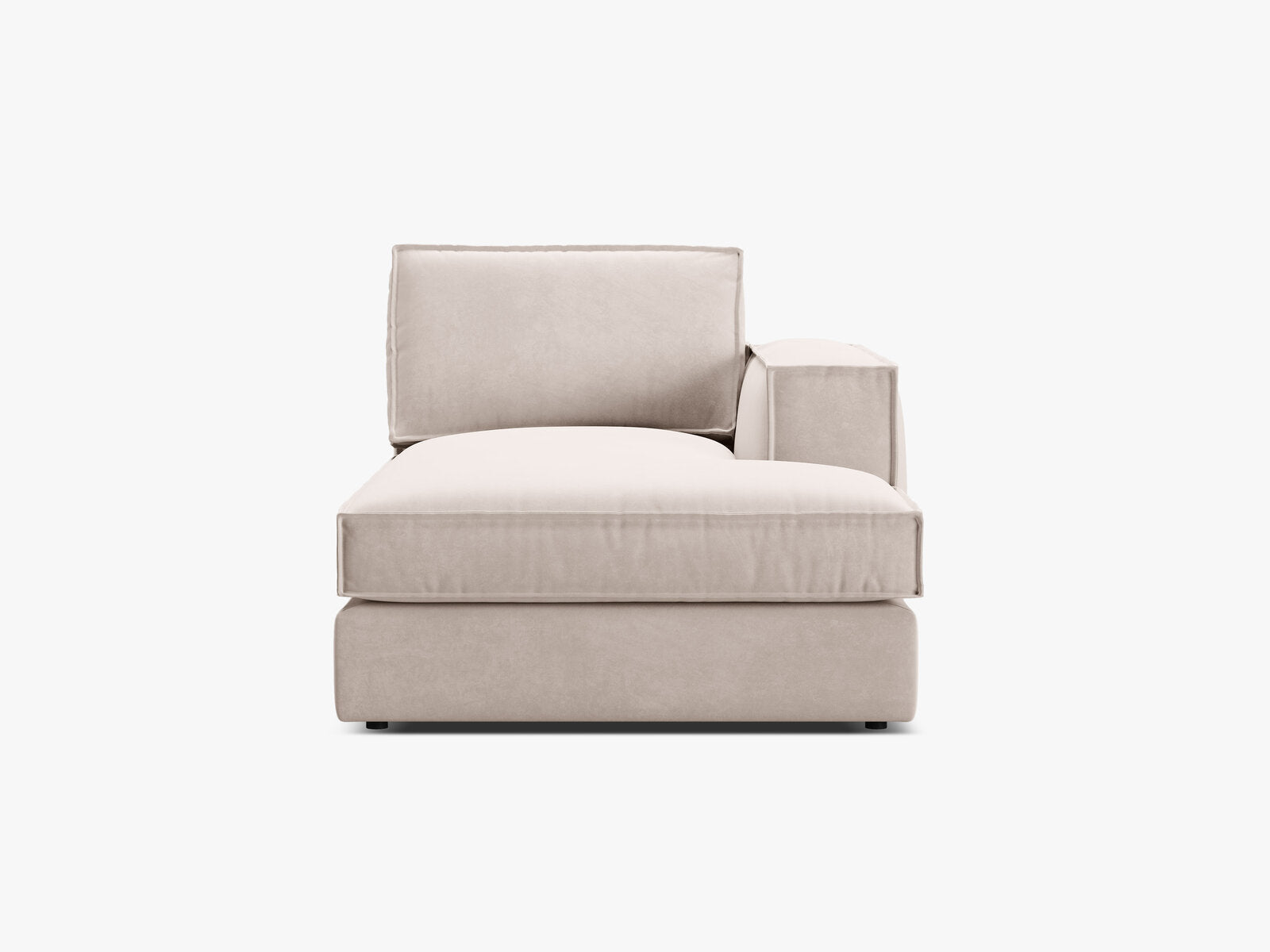 Micadoni Recamiere Pola Rechts Samt Salvador Beige