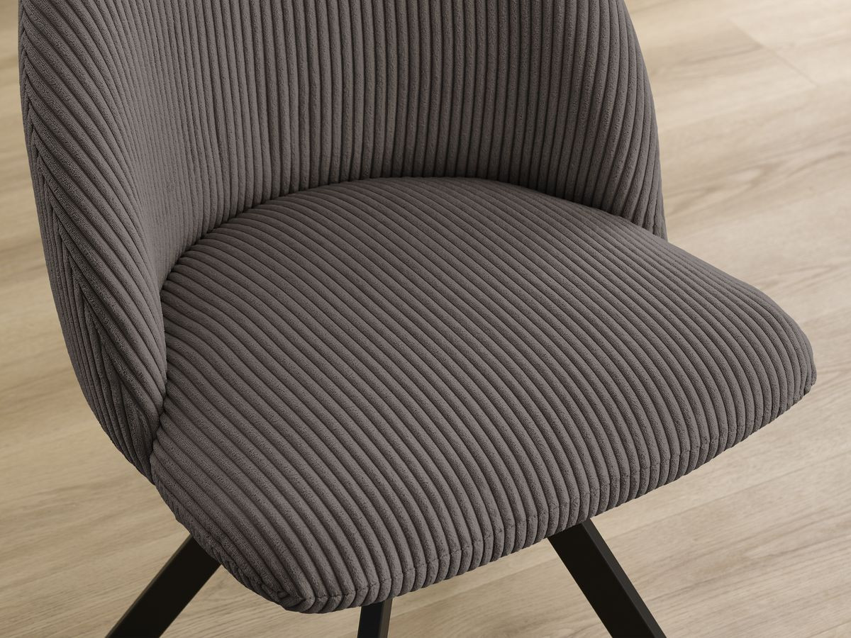 Bobochic Lalie Esszimmerstuhl 2er-Set mit Sternfuß Cordsamt Taupe