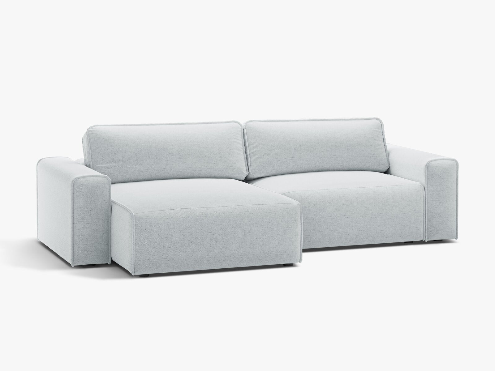 Micadoni Ecksofa Victor 3-Sitzer mit Schlaffunktion Links Strukturierter Stoff Hellgrau