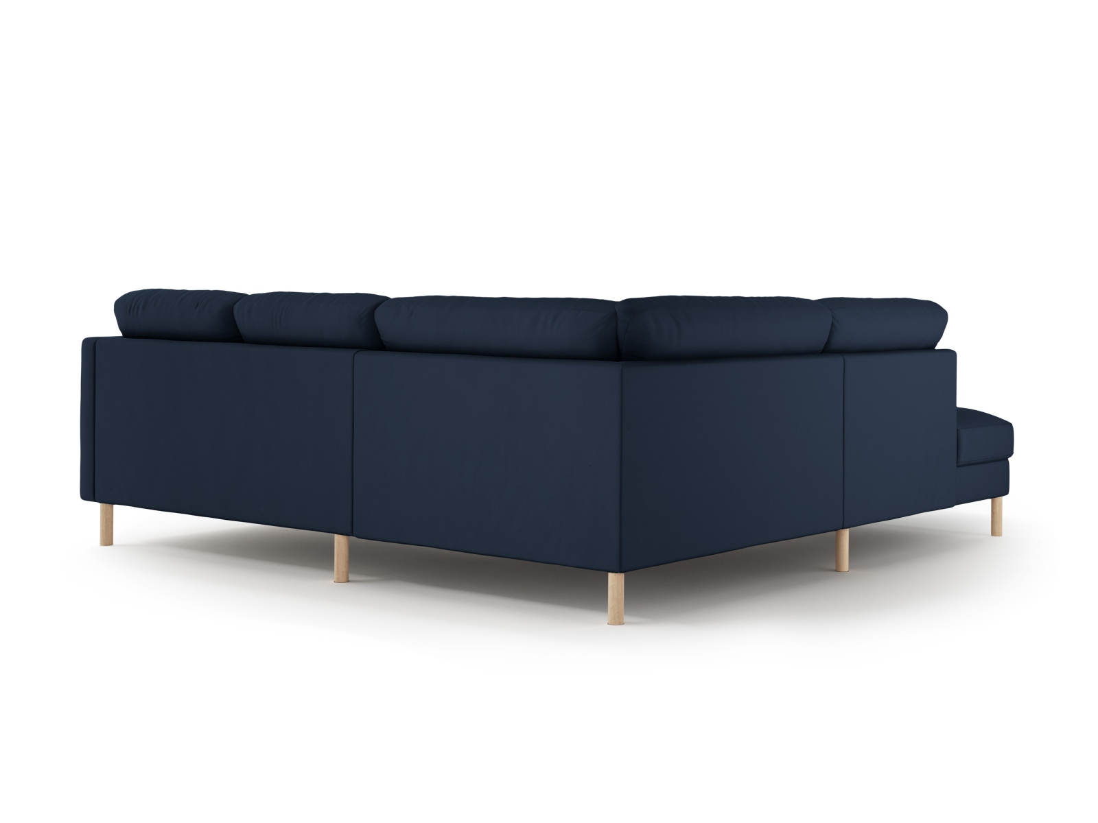 Micadoni Symmetrisches Ecksofa Eden 4-Sitzer Links Samt Dunkelblau