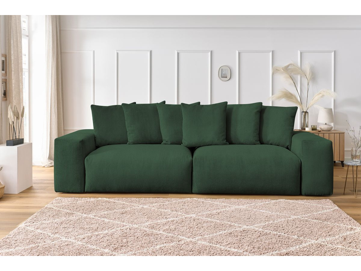 Bobochic Voltaire Sofa 4-Sitzer 320 × 124 cm Cordsamt Grün