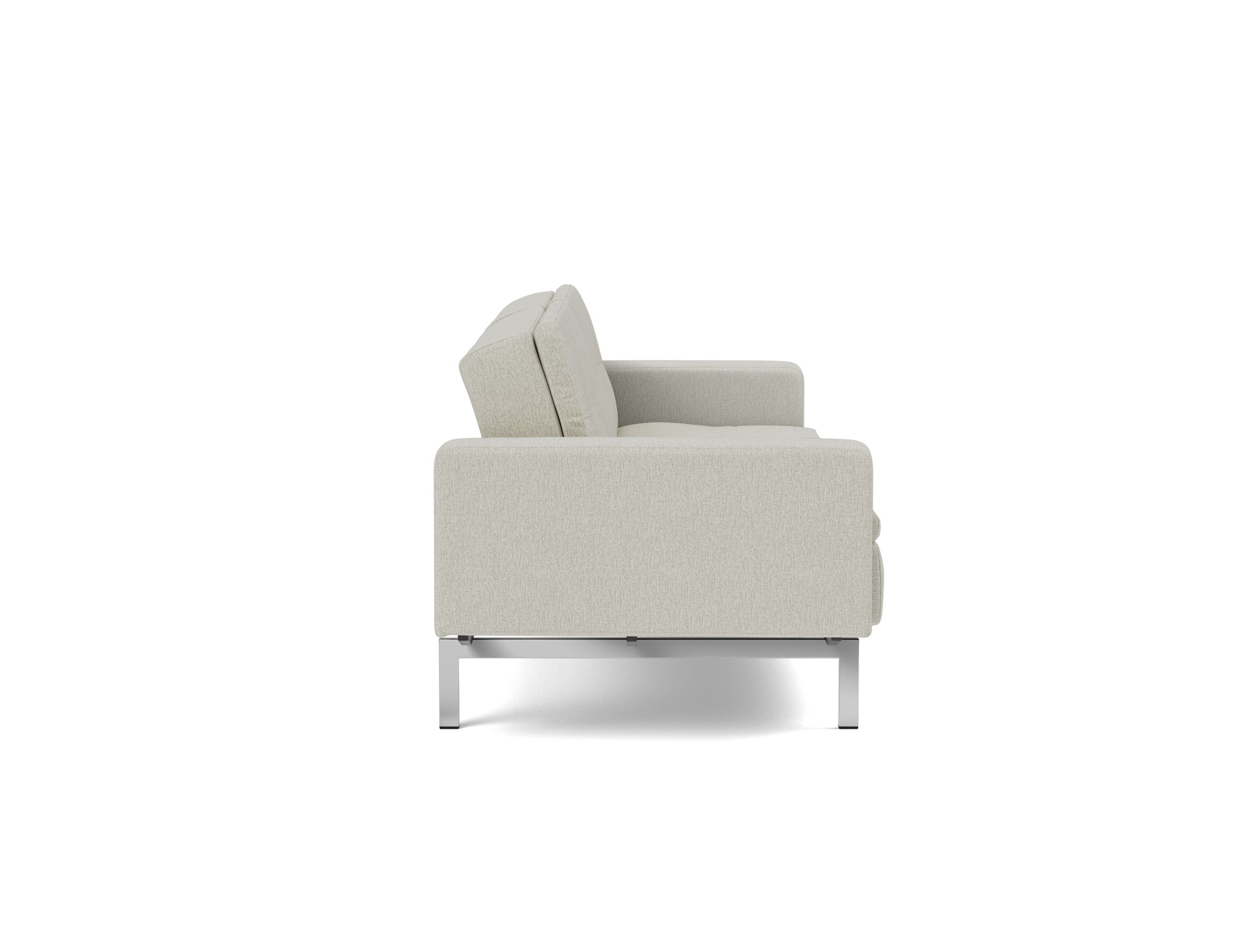 Schlafsofa Dublexo mit Armlehnen Flachgewebe Mixed Dance 527-Natural Beine Chrom