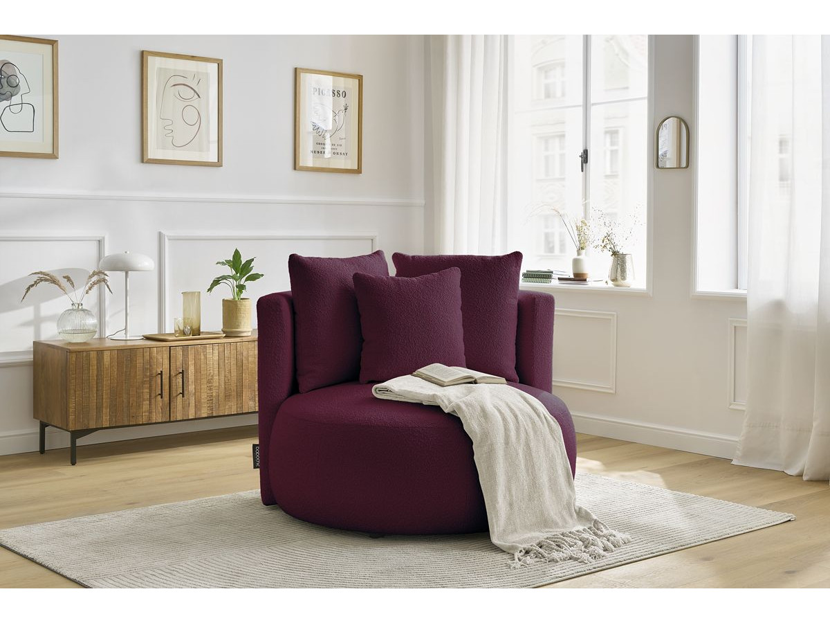 Bobochic Cesar Sessel Bouclé-Stoff Violett