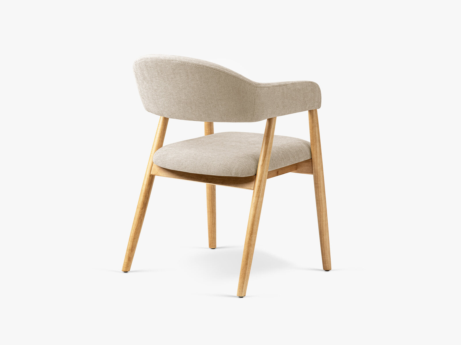 Micadoni Stuhl Adra Chenille Rebel Beige Natürliches Buchenholz