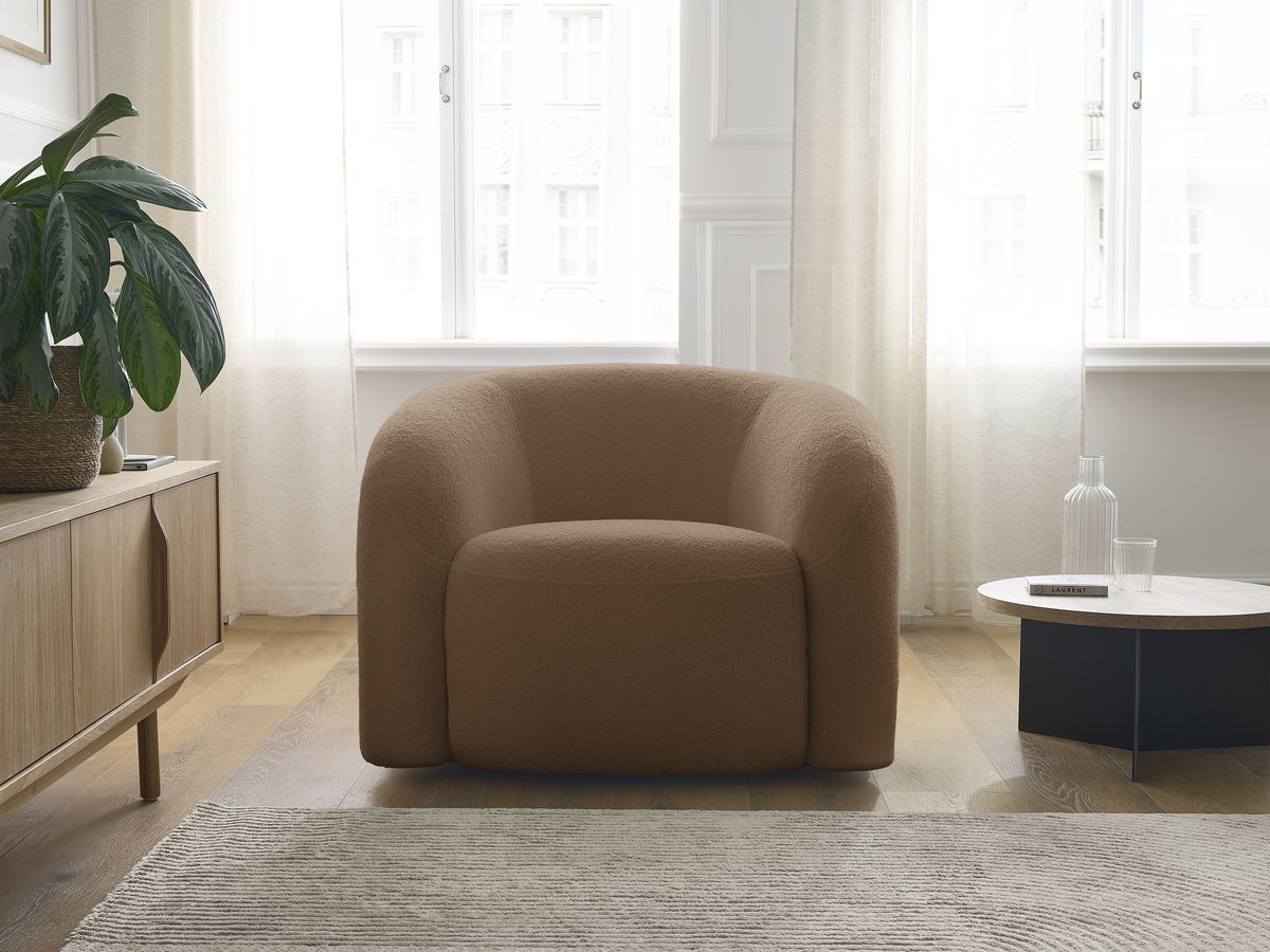 Bobochic Elina Sessel Bouclé-Stoff Braun