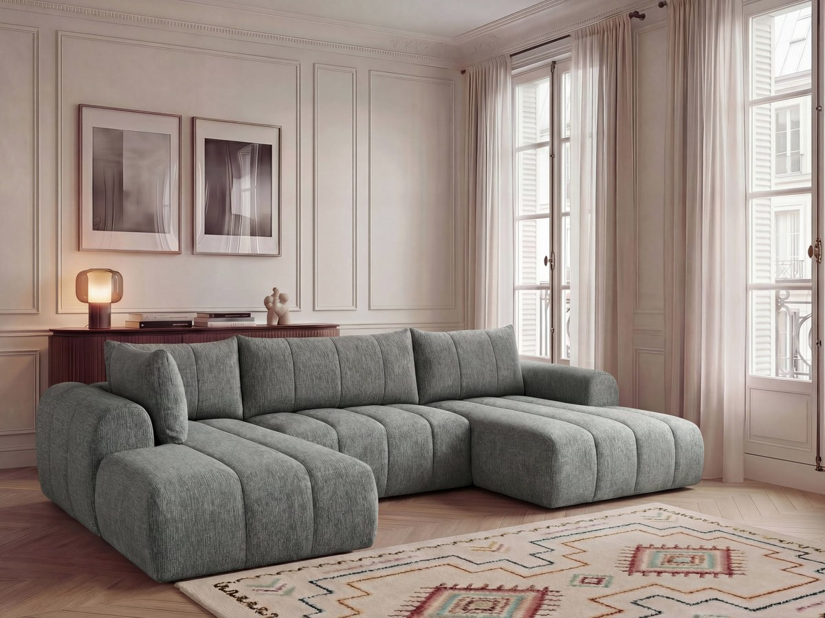 Bobochic Nesty Wohnlandschaft Melange-Stoff Dunkelgrau Ecke rechts