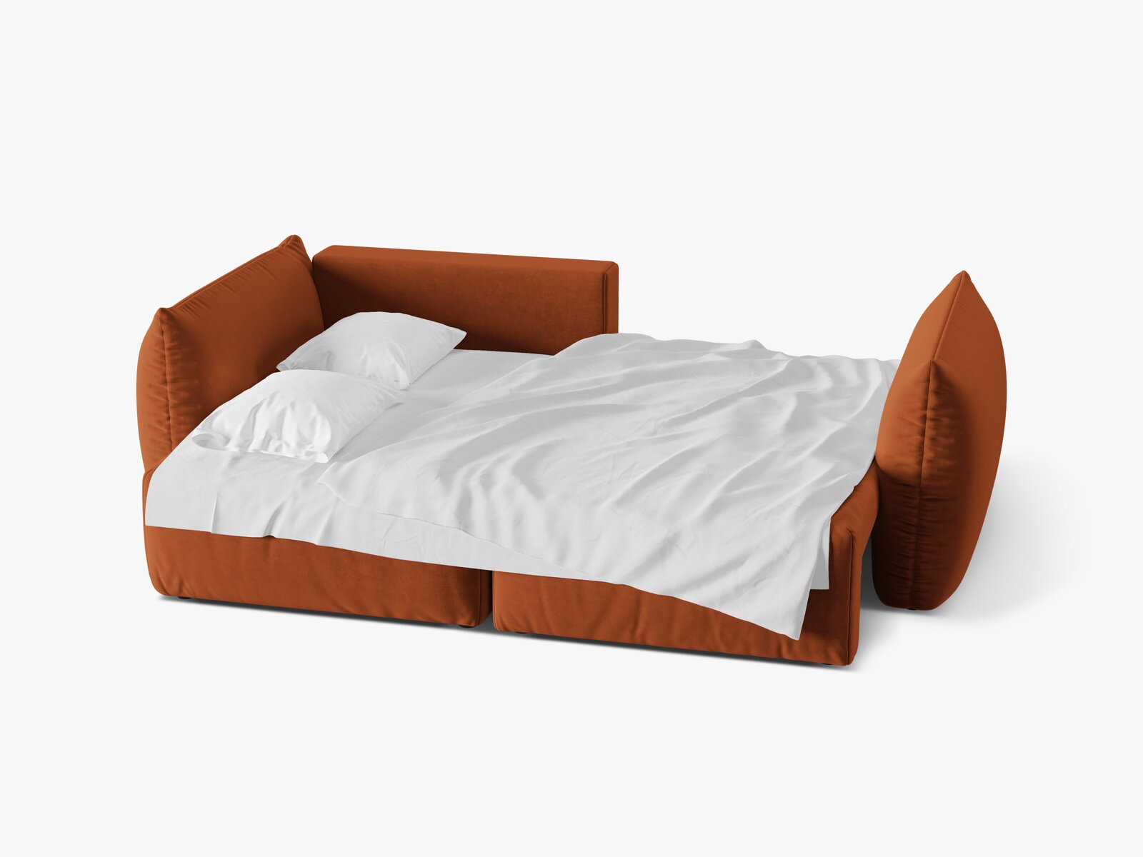 Micadoni Bloom Ecksofa 3-Sitzer mit Schlaffunktion Links Samt Casino Terrakotta