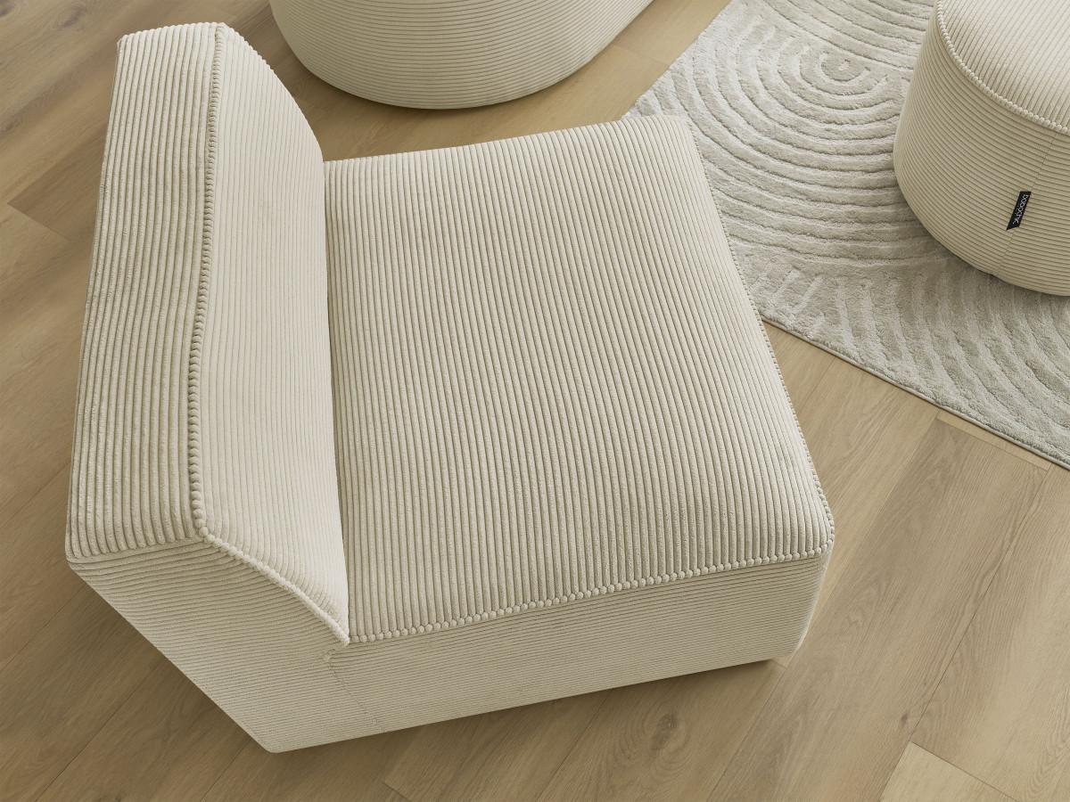 Bobochic Rousseau Sofamodul 1-Sitzer Cordsamt Beige