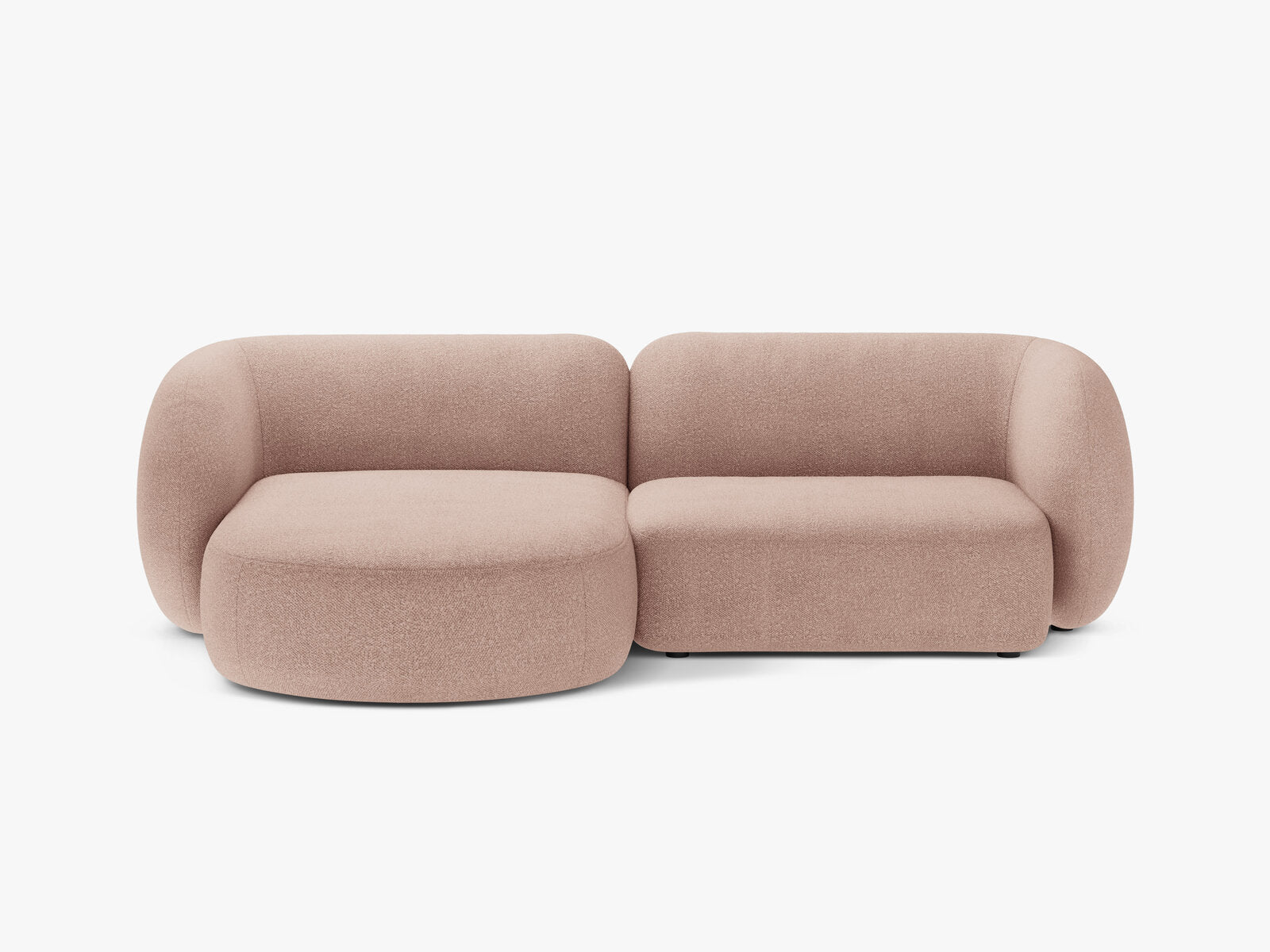 Micadoni Ecksofa Kate 2-Sitzer Links Boucle Puderrosa
