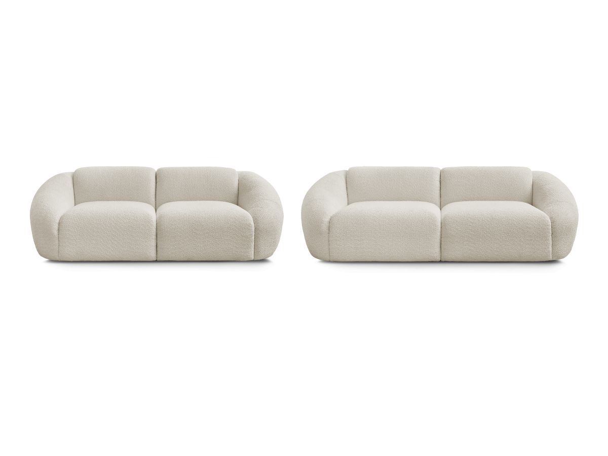 Bobochic Tina Sofa 5-Sitzer Bouclé-Stoff Beige