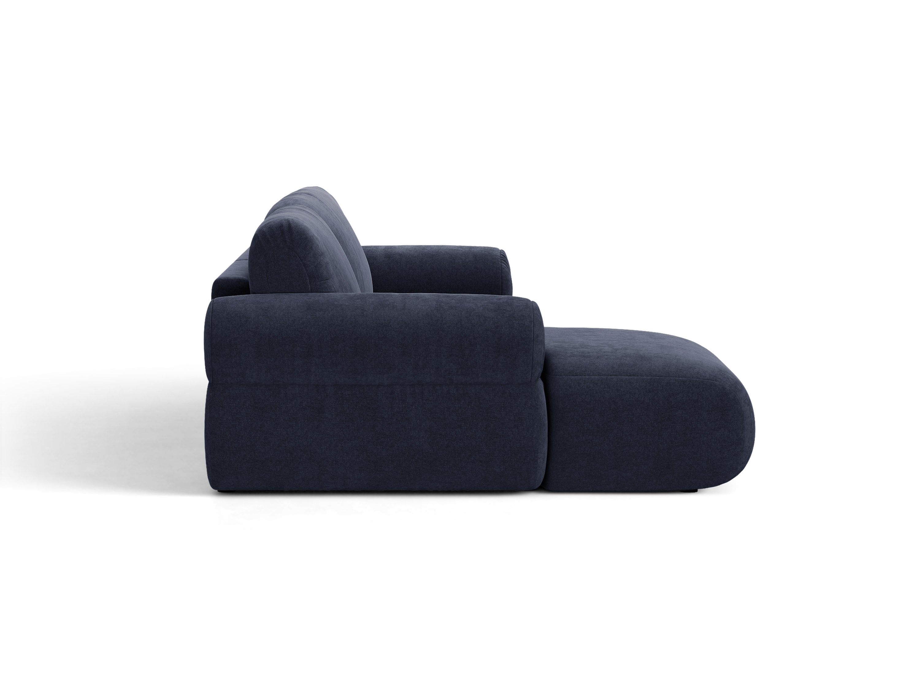 Micadoni Ophelia Ecksofa 4-Sitzer mit Schlaffunktion Strukturierter Stoff Liberty Marineblau Rechts