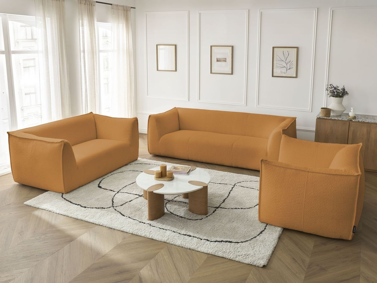 Bobochic Giorgia Sofa 5-Sitzer 534 × 100 cm Bouclé-Stoff Gelb