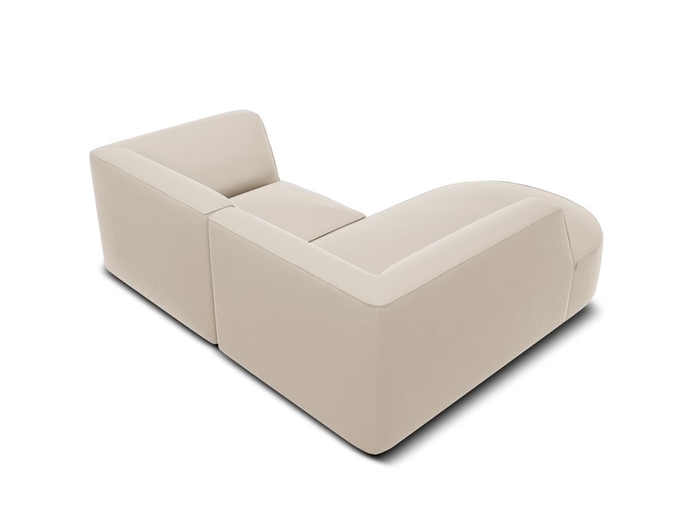 Cosmopolitan Design Ecksofa Siena 3-Sitzer abgerundet Samt Salvador Beige Links