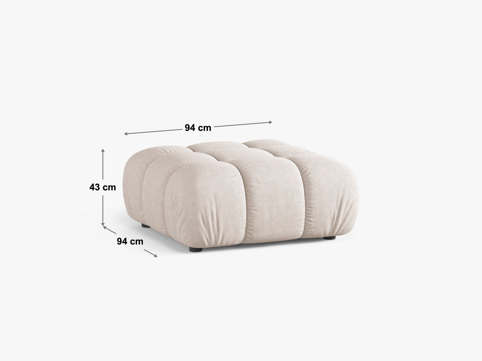 Micadoni Hocker Bellis Samt Bluvel Hellgrau