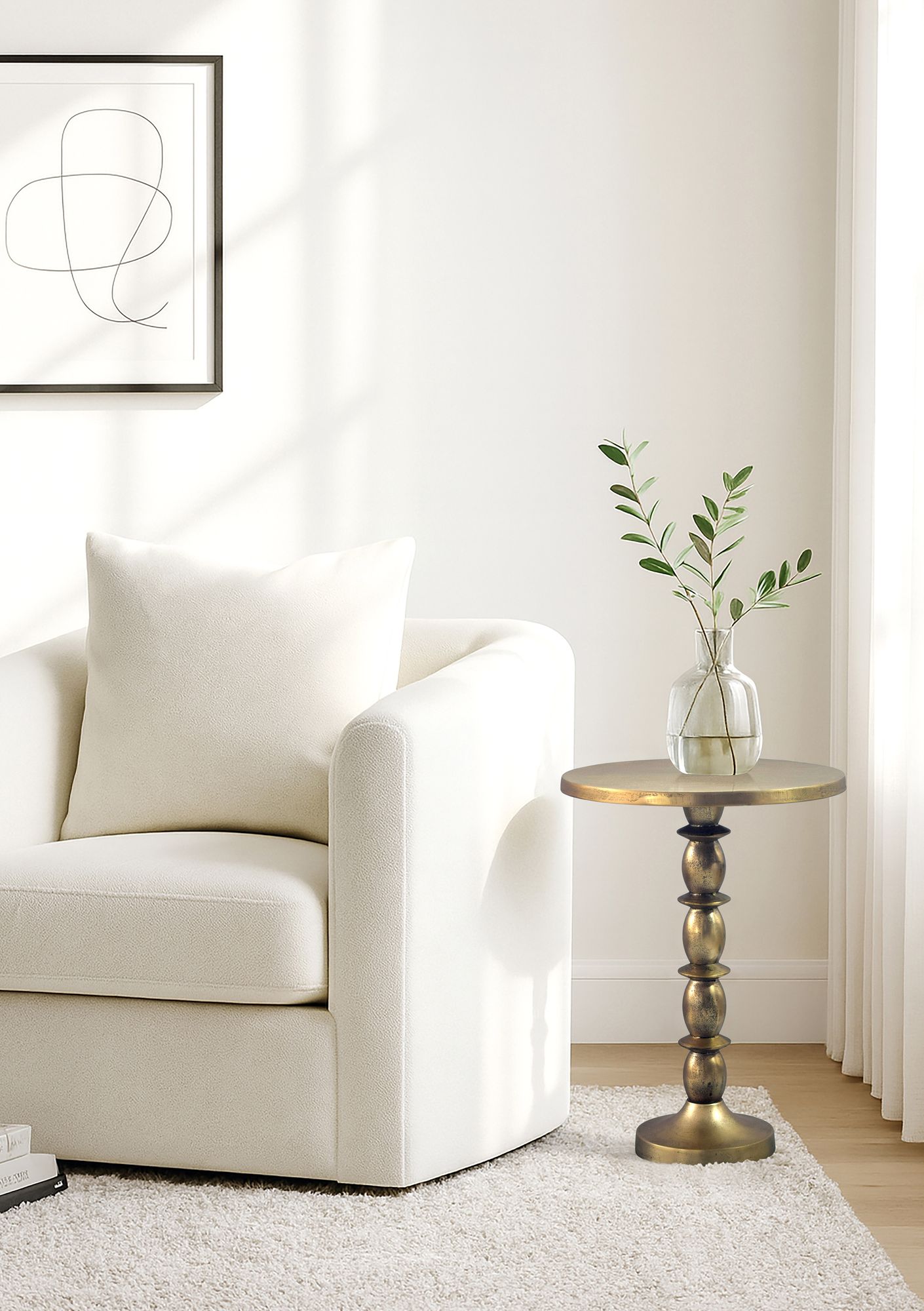 Beistelltisch Steinkjer Aluminium Gold Ø 40 × H 56 cm