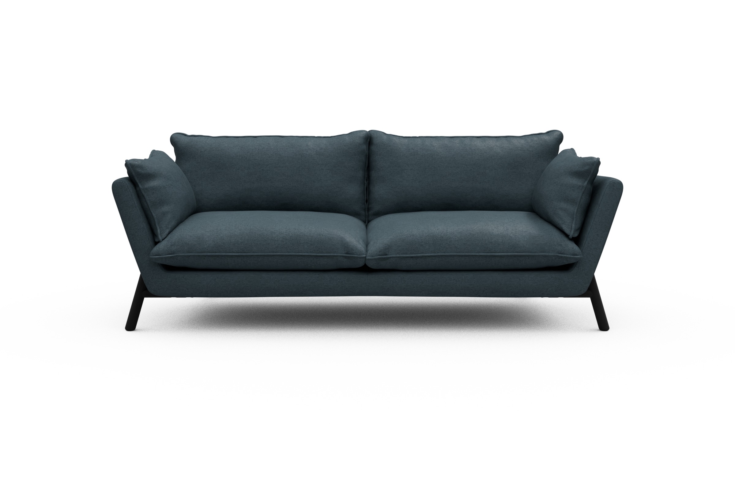 Skandi Home Sofa Emil PREMIUM 3-Sitzer Beinfarbe Eiche Schwarz Denari-Royal-Blue moebelfaktor