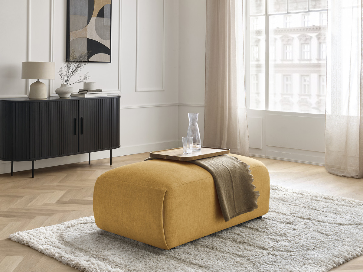 Bobochic Jana Pouf 63 × 114 cm Samt Gelb