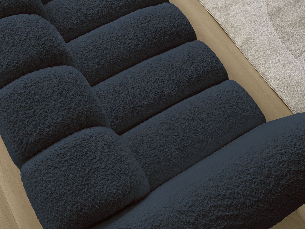 Bobochic Talia Sofa 3-Sitzer Bouclé-Stoff Dunkelblau