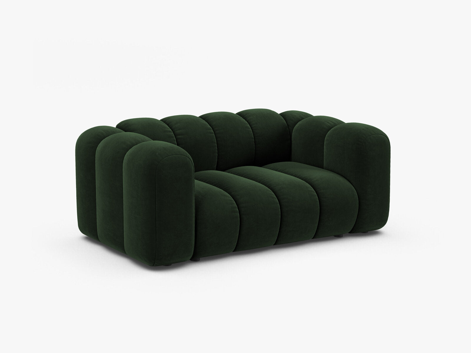 Micadoni Sofa Lupine 2-Sitzer kleine Version Samt Venus Flaschengrün