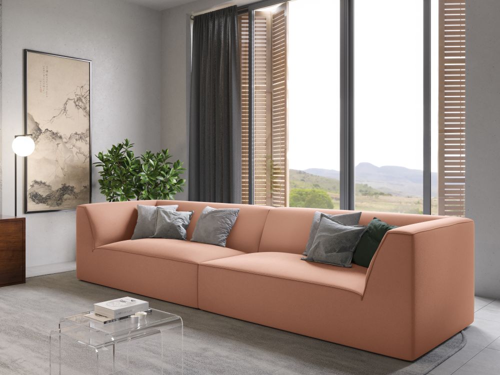 Cosmopolitan Design Sofa Siena 4-Sitzer Samt Salvador Rosa