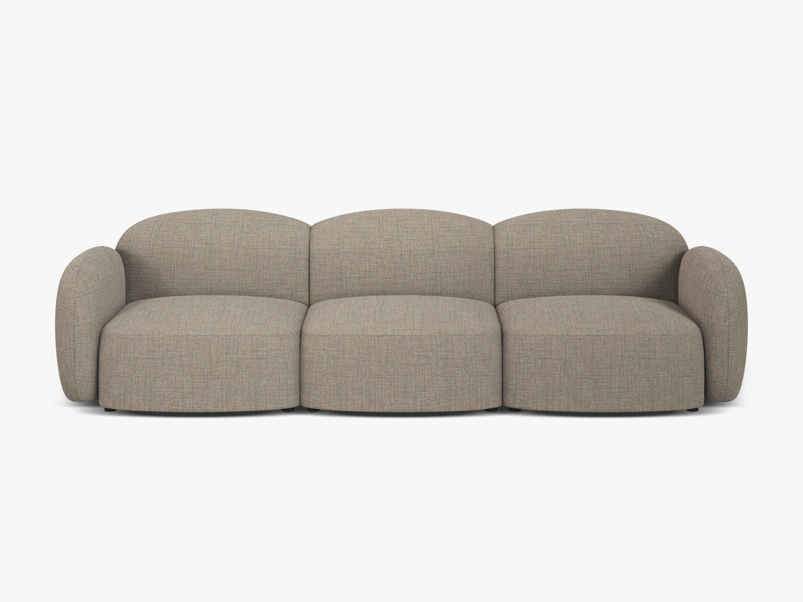 Micadoni Sofa Blair 3-Sitzer Strukturierter Stoff Baltimore Grau Braun Melange