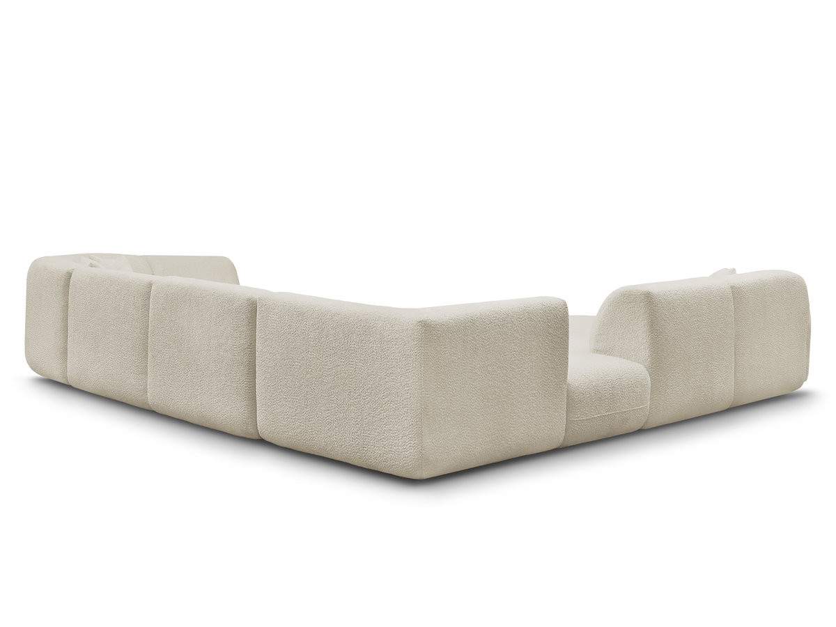 Bobochic Anda Wohnlandschaft mit Pouf 396 × 357 cm Chenille Beige Ecke links