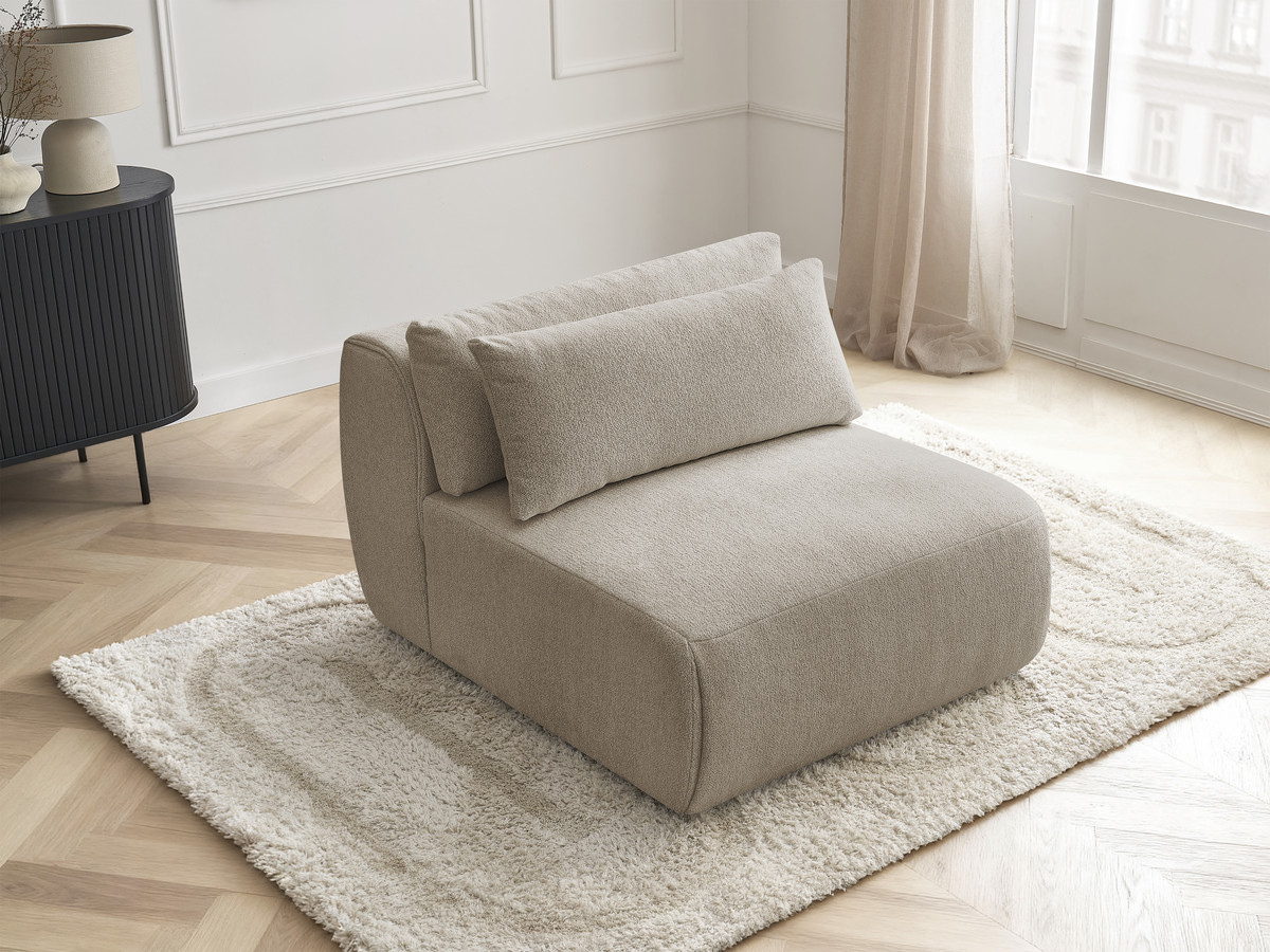 Bobochic Jana Sofamodul 1-Sitzer Melange-Stoff Taupe