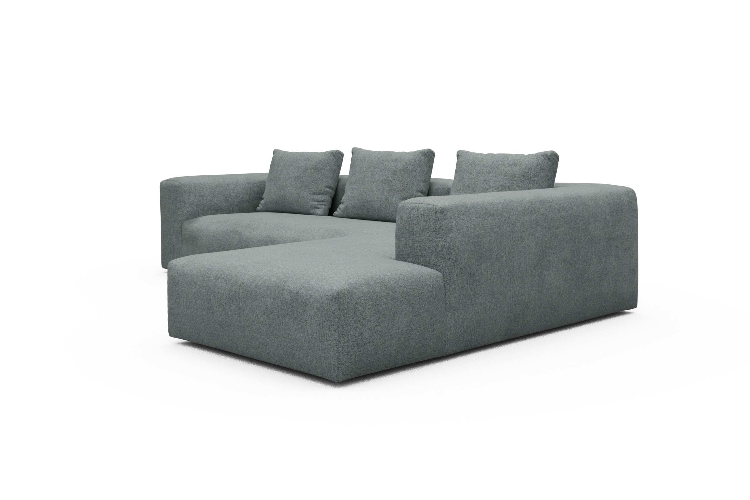 Ecksofa Fred Relax-Ecke rechts mit 2,5-Sitzer Casone-Light-Mixed-Green