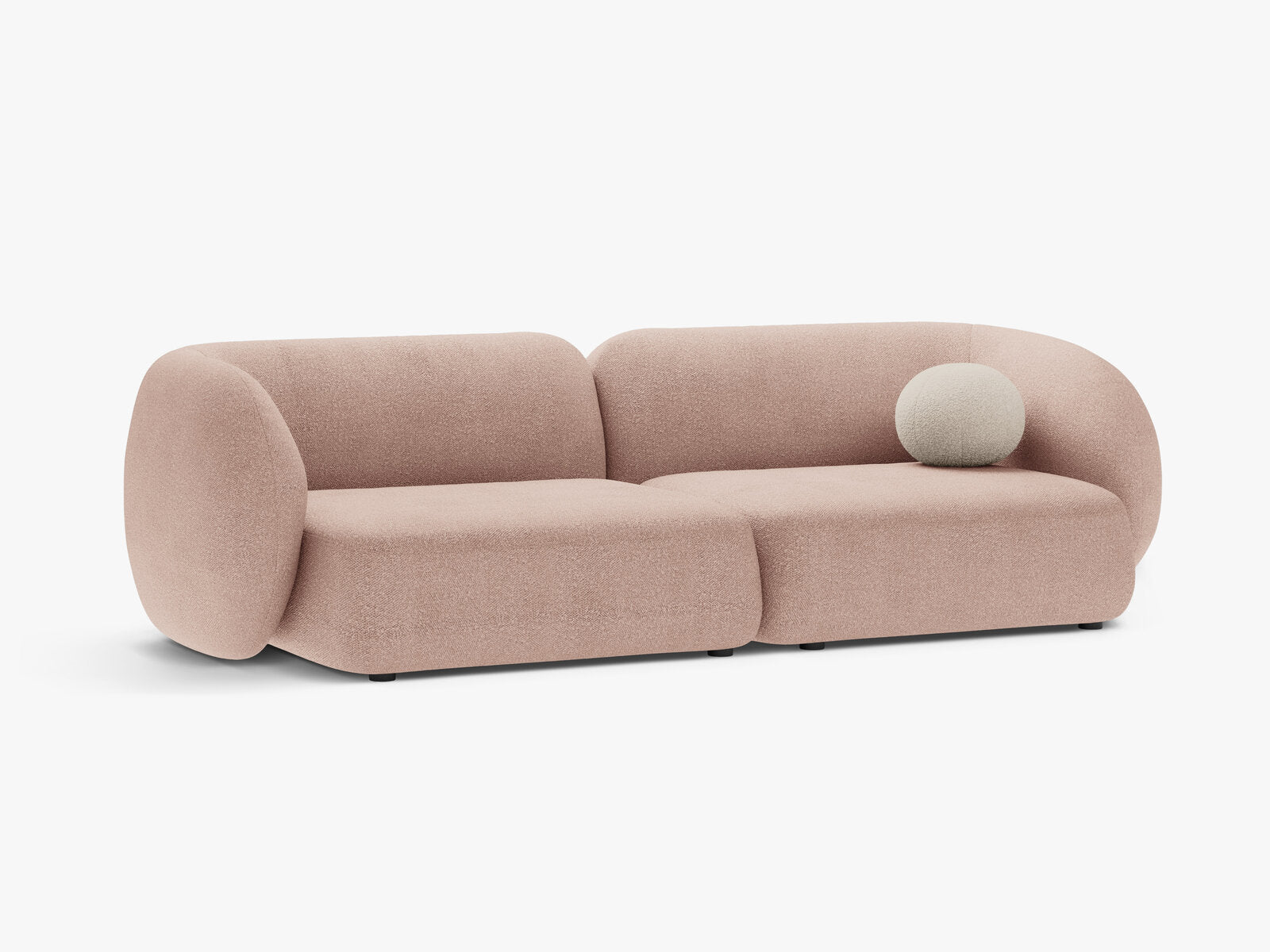 Micadoni Sofa Kate 4-Sitzer Boucle Puderrosa